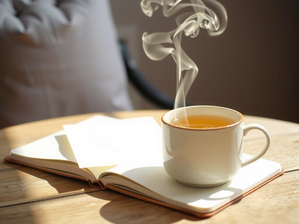 Notizbuch und Tee